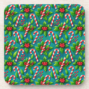 Colourful christmas pattern coaster