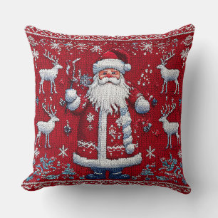 Colourful christmas pattern throw pillow
