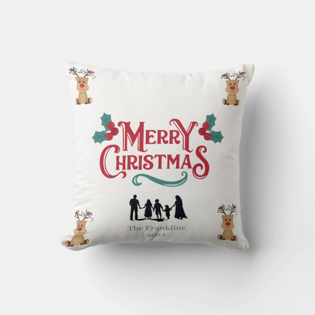 Colourful Christmas Photo Decorative Pillow (Front)