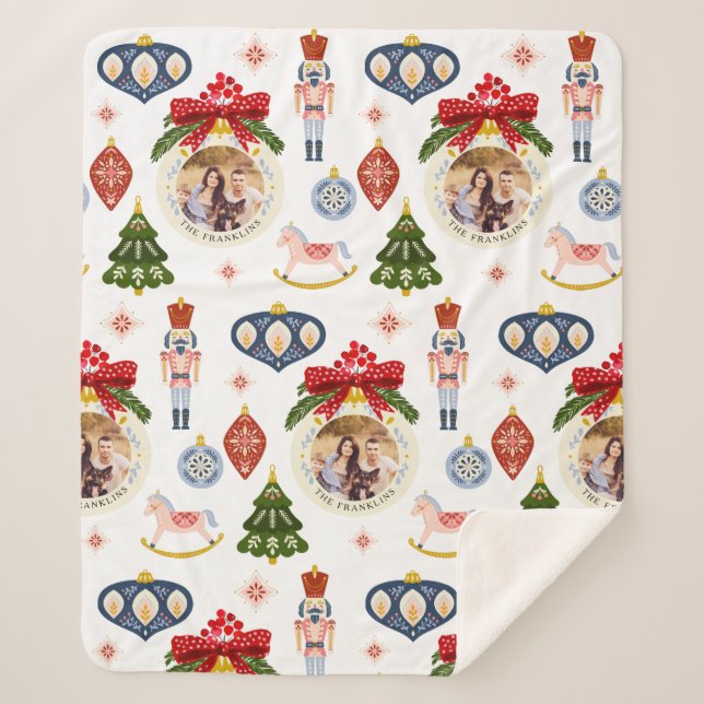 Colourful Christmas Photo Decorative Sherpa Blanke Sherpa Blanket (Front)
