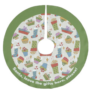 Colourful Christmas Presents Brushed Polyester Tree Skirt