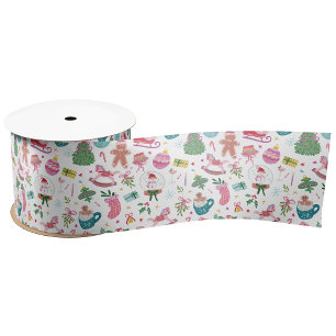 Colourful Christmas Ribbon Satin Ribbon