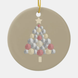 Colourful Christmas Sand Dollar Tree (beige) Ceramic Ornament