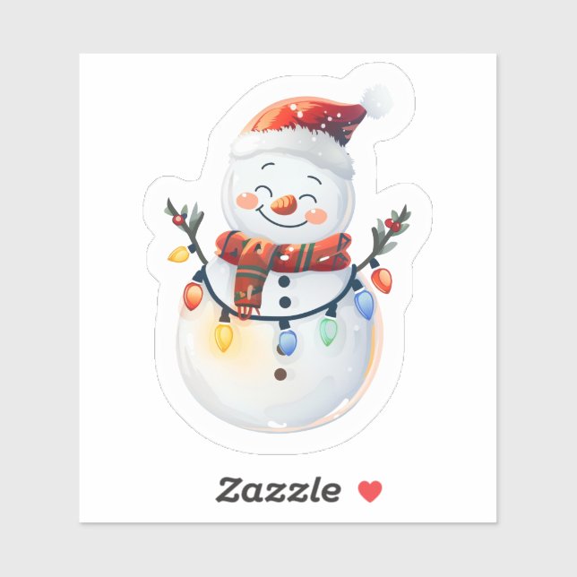 Colourful Christmas Snowman With Lights (Sheet)