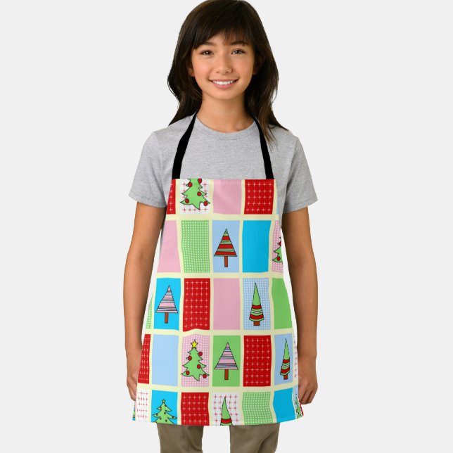 Colourful Christmas Squares Apron (Insitu)