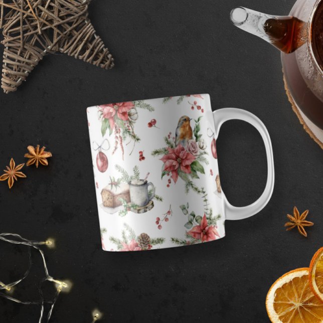 Colourful Christmas symbols pattern 2 Two-Tone Coffee Mug (Creator Uploaded)