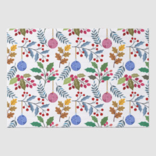 Colourful Christmas symbols pattern Tissue Paper