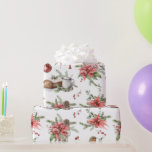 Colourful Christmas symbols pattern Wrapping Paper<br><div class="desc">A colourful collection of Christmas symbols in a seamless pattern with poinsettia,  birds,  etc.</div>