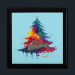 Colourful Christmas Tree Art - Merry Christmas Dec Gift Box<br><div class="desc">Colourful Christmas Tree Art - Merry Christmas Decor</div>