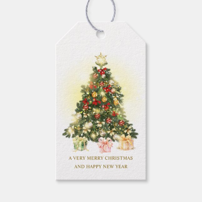 Colourful Christmas Tree Gift Tag (Front)