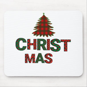 Colourful Christmas Tree Mouse Pad