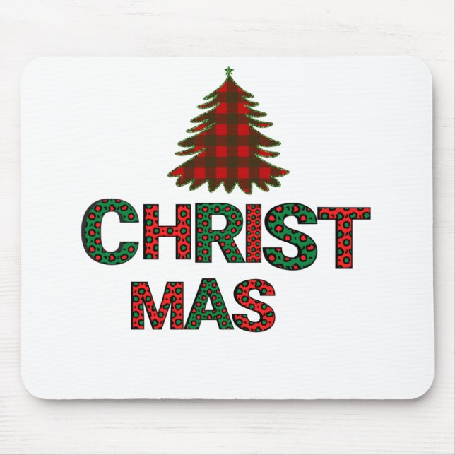 Colourful Christmas Tree Mouse Pad (Front)