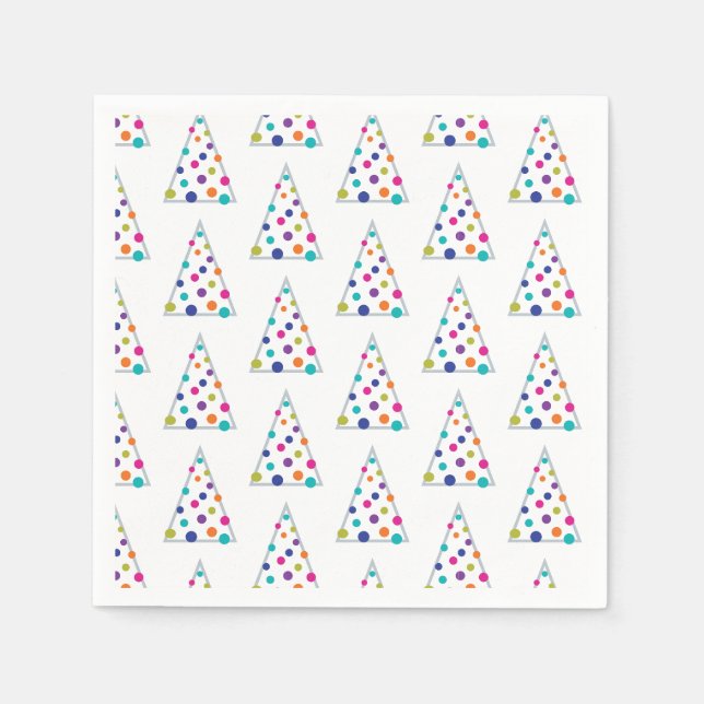 Colourful Christmas Tree Napkin (Front)