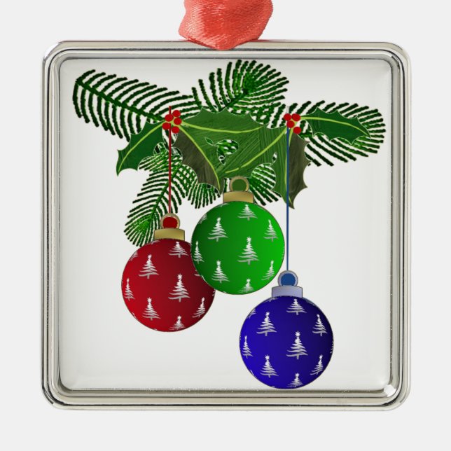 Colourful Christmas Tree Ornaments (Front)