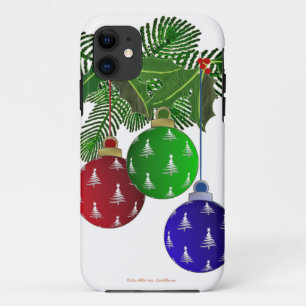 Colourful Christmas Tree Ornaments iPhone 11 Case