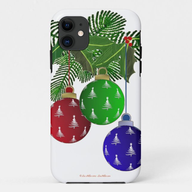 Colourful Christmas Tree Ornaments Case-Mate iPhone Case (Back)