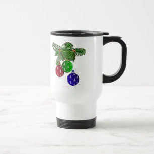 Colourful Christmas Tree Ornaments Travel Mug