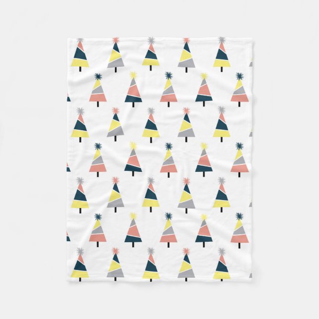 Colourful Christmas  tree pattern Fleece Blanket (Front)