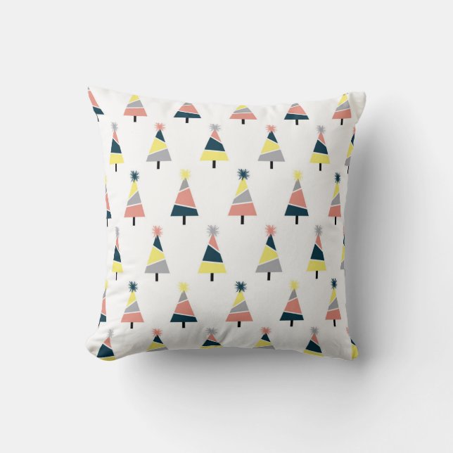 Colourful Christmas  tree pattern Throw Pillow (Front)