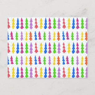 Colourful Christmas Tree Pop Art Postcard
