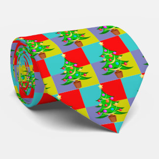 Colourful Christmas Tree Tie
