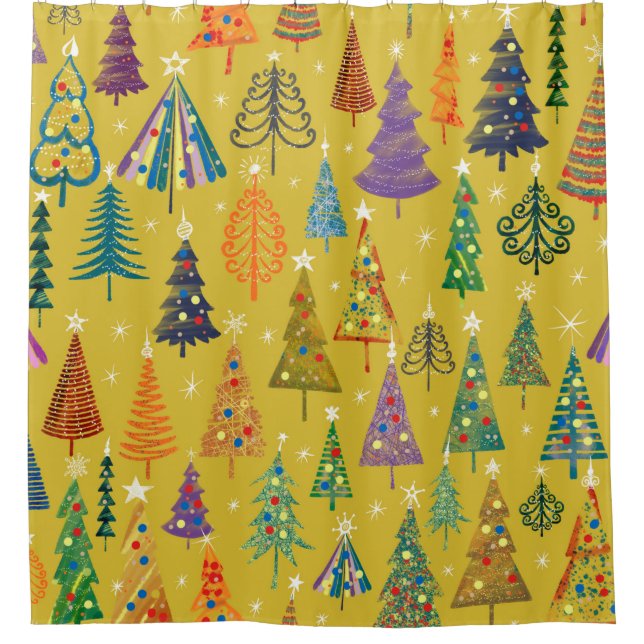 Colourful christmas trees seamless pattern backgro (Front)