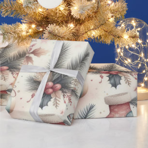 Colourful Christmas wrapping paper design