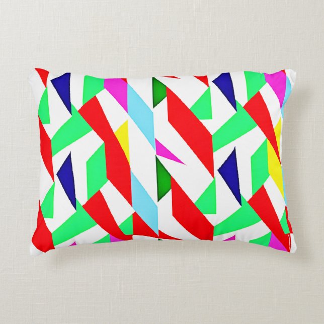 Colourful Chromatic Pattern Accent Pillow (Front)