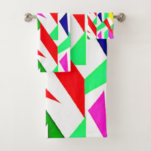Colourful Chromatic Pattern Bath Towel Set