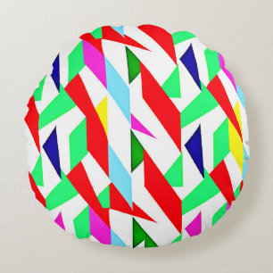 Colourful Chromatic Pattern Round Pillow