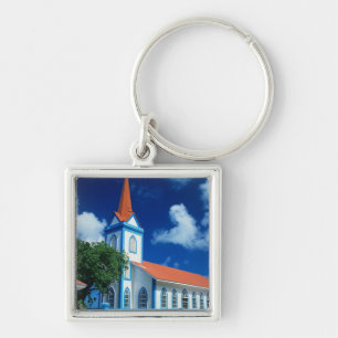 Colourful church on the island of Tahaa in the Keychain