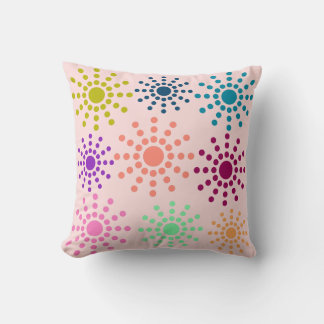 Colourful Cicles seamless pink pattern Throw Pillo Throw Pillow