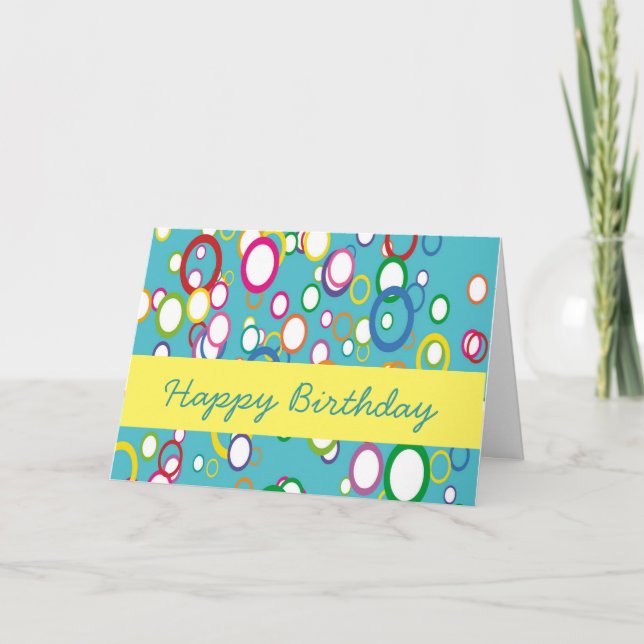 Colourful Circle Birthday Card (Front)