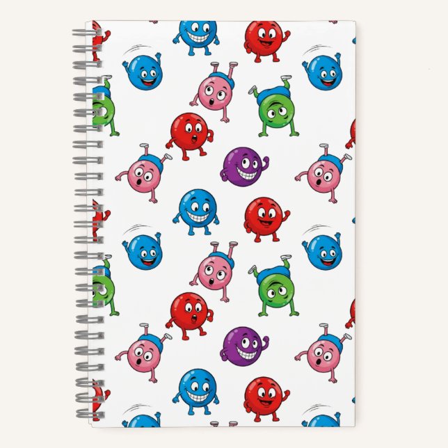 Colourful Circle Characters   Notebook (Front)