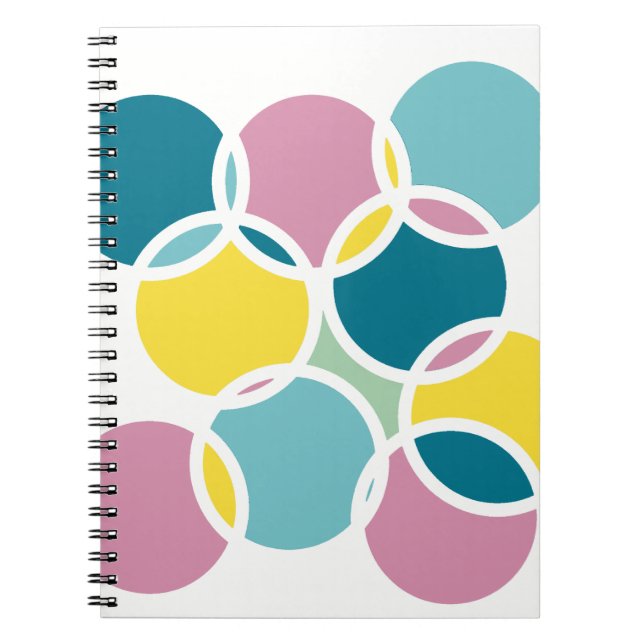 Colourful Circle Design – Fun Geometric Print Notebook (Front)