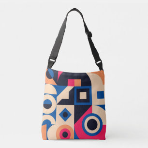 colourful circle geometric pattern crossbody bag