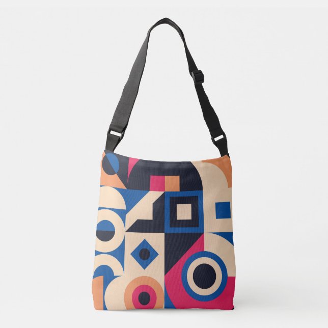 colourful circle geometric pattern crossbody bag (Front)