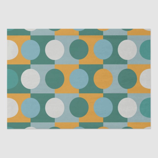 Colourful Circle Half Circle Geometric  Tissue Paper (Front)