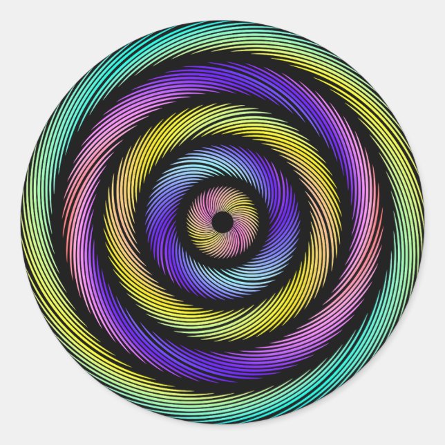 colourful circle of dashes classic round sticker (Front)