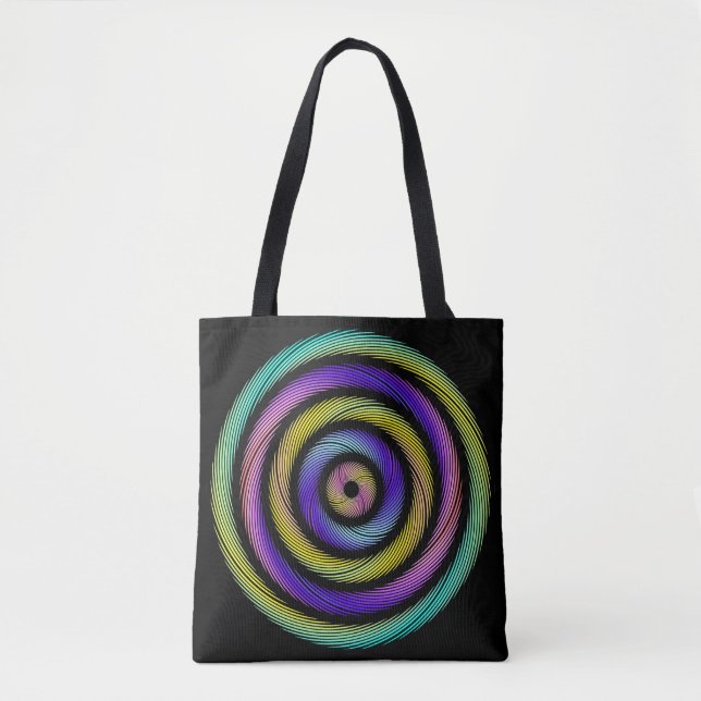 colourful circle of dashes tote bag (Front)