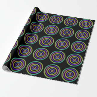 colourful circle of dashes wrapping paper