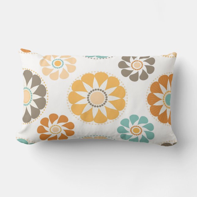 Colourful Circle Paper Flower Patterns Lumbar Pillow (Front)