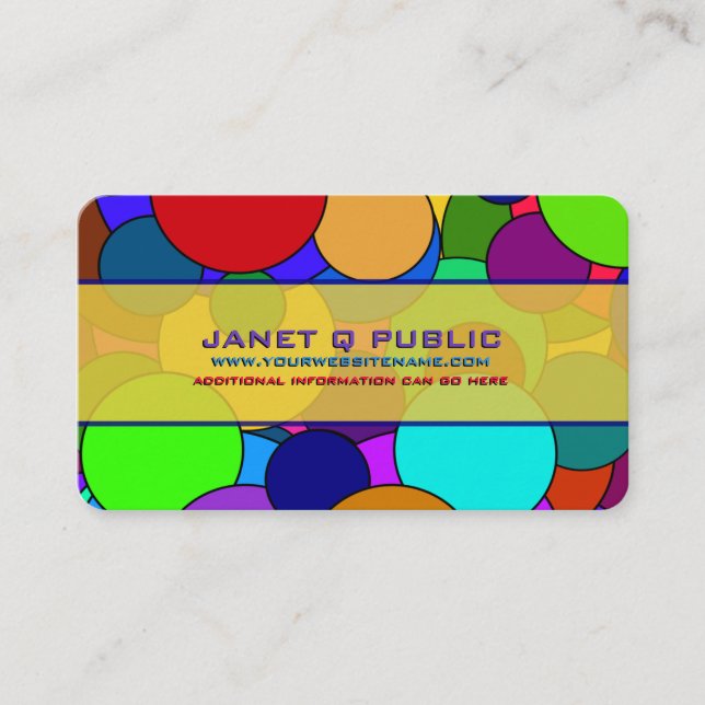 Colourful Circle Pattern Business Card (Front)