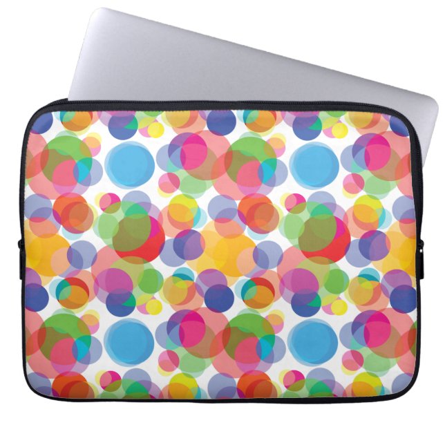 Colourful Circle Pattern Laptop Sleeve (Front)