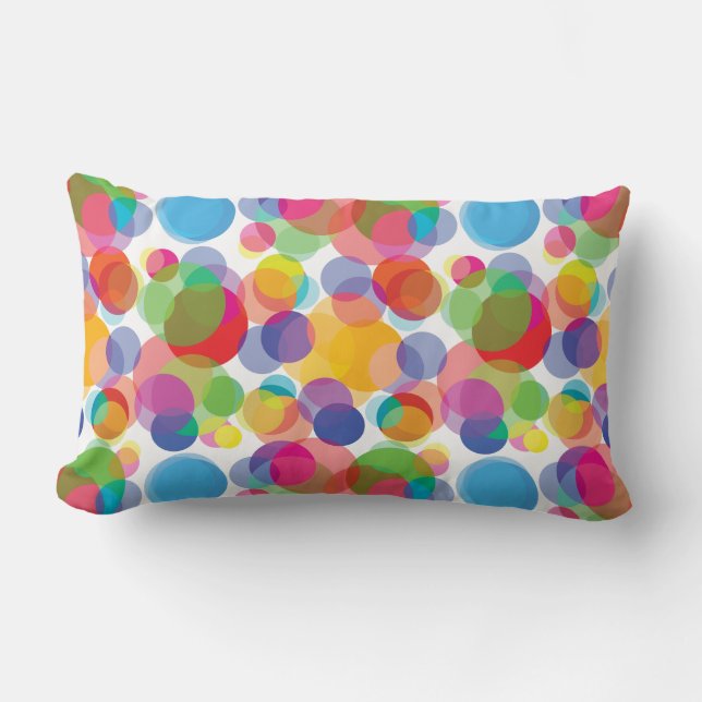 Colourful Circle Pattern Lumbar Pillow (Front)