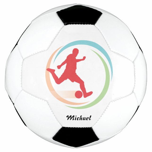 Colourful Circle Personalized Soccer Ball (Front)
