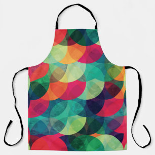 colourful circle seamless pattern with grunge effe apron