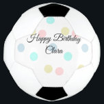 Colourful circle shape happy birthday add name tex soccer ball<br><div class="desc">Design</div>
