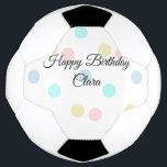 Colourful circle shape happy birthday add name tex soccer ball<br><div class="desc">Design</div>