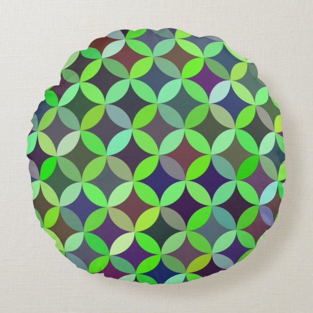 Colourful Circle Star Quilt Pattern  Round Pillow (Front)